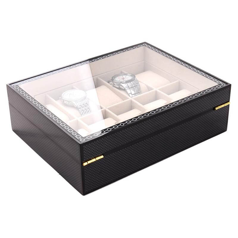 BLACK STORAGE WATCH BOX <br/> 10 SLOTS