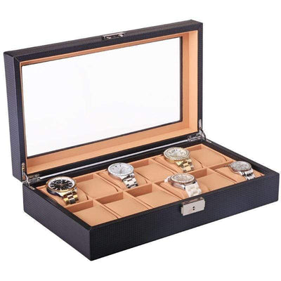 CARBON WATCH BOX <br/>12 SLOTS