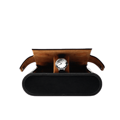 GENUINE LEATHER TRAVEL CASE FOR WATCH <br/>6 SLOTS
