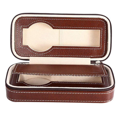 LEATHER WATCH CASE <br/> 2 SLOTS
