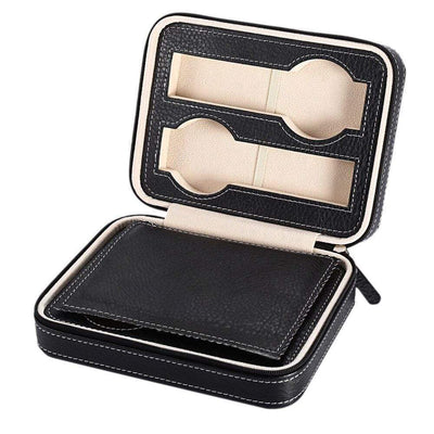 LEATHER WATCH CASE <br/> 4 SLOTS