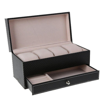 LEATHER WATCH CASE <br/> 4 SLOTS