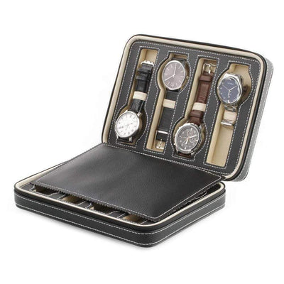 LEATHER WATCH CASE<br/> 8 SLOTS