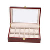 RED WOOD WATCH BOX <br/>12 SLOTS