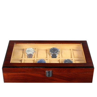WOODEN WATCH BOX FOR STORAGE <br/>12 SLOTS