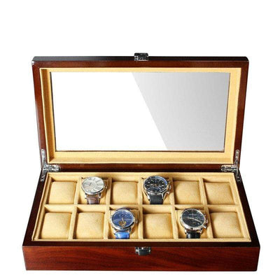 WOODEN WATCH BOX FOR STORAGE <br/>12 SLOTS